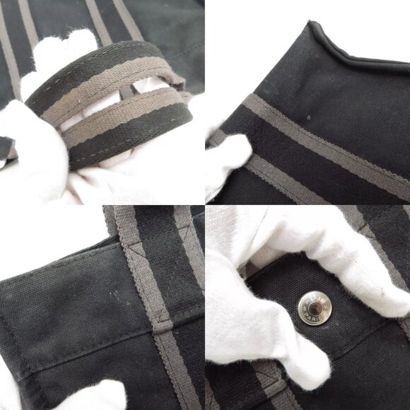 226209BR (L2) Hermes Tote Bag Fourre Tout PM Black Canvas - Picture 8 of 12